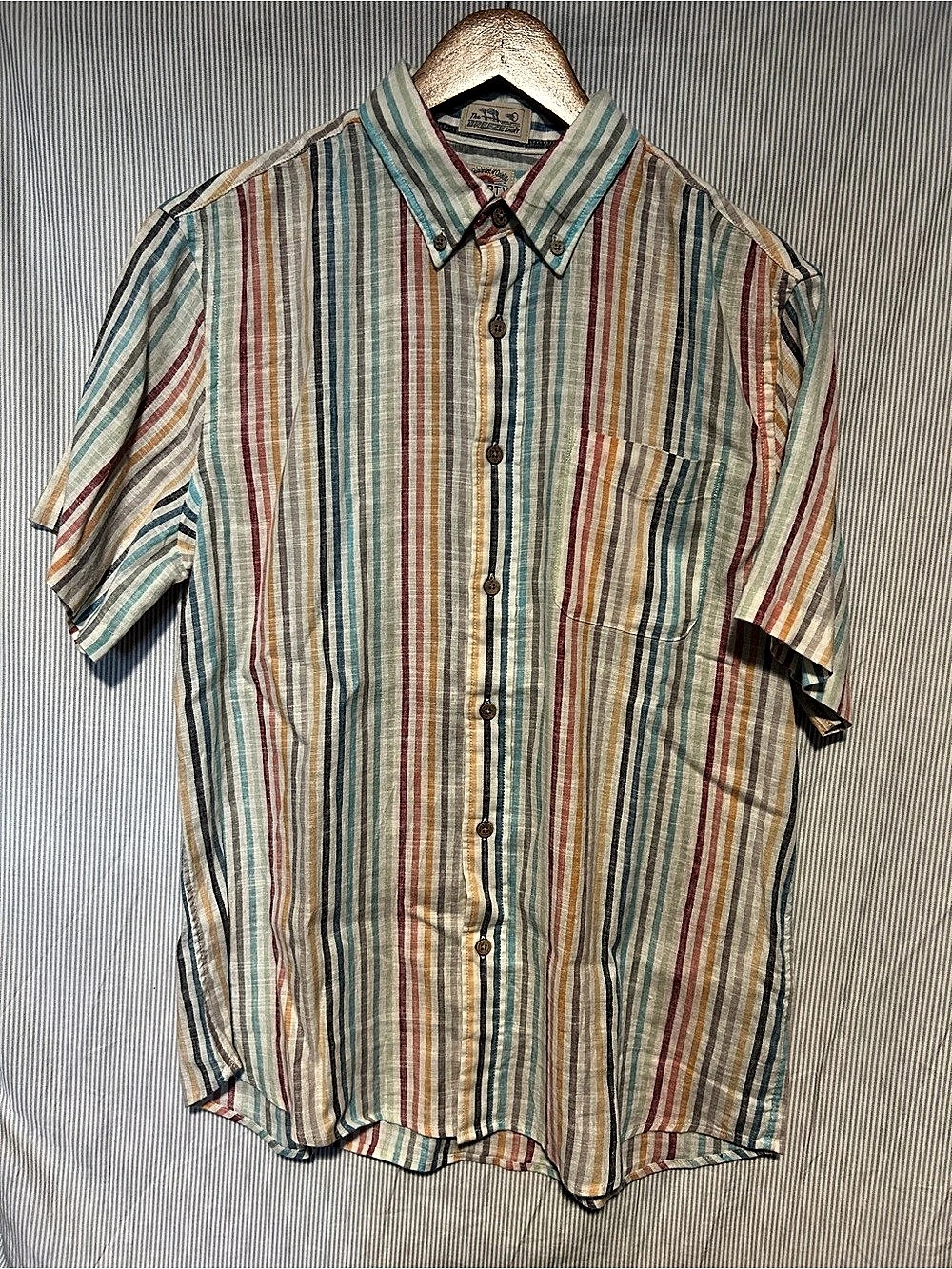 Faherty Short-Sleeve Breeze Shirt Multicolor Striped Size Medium
